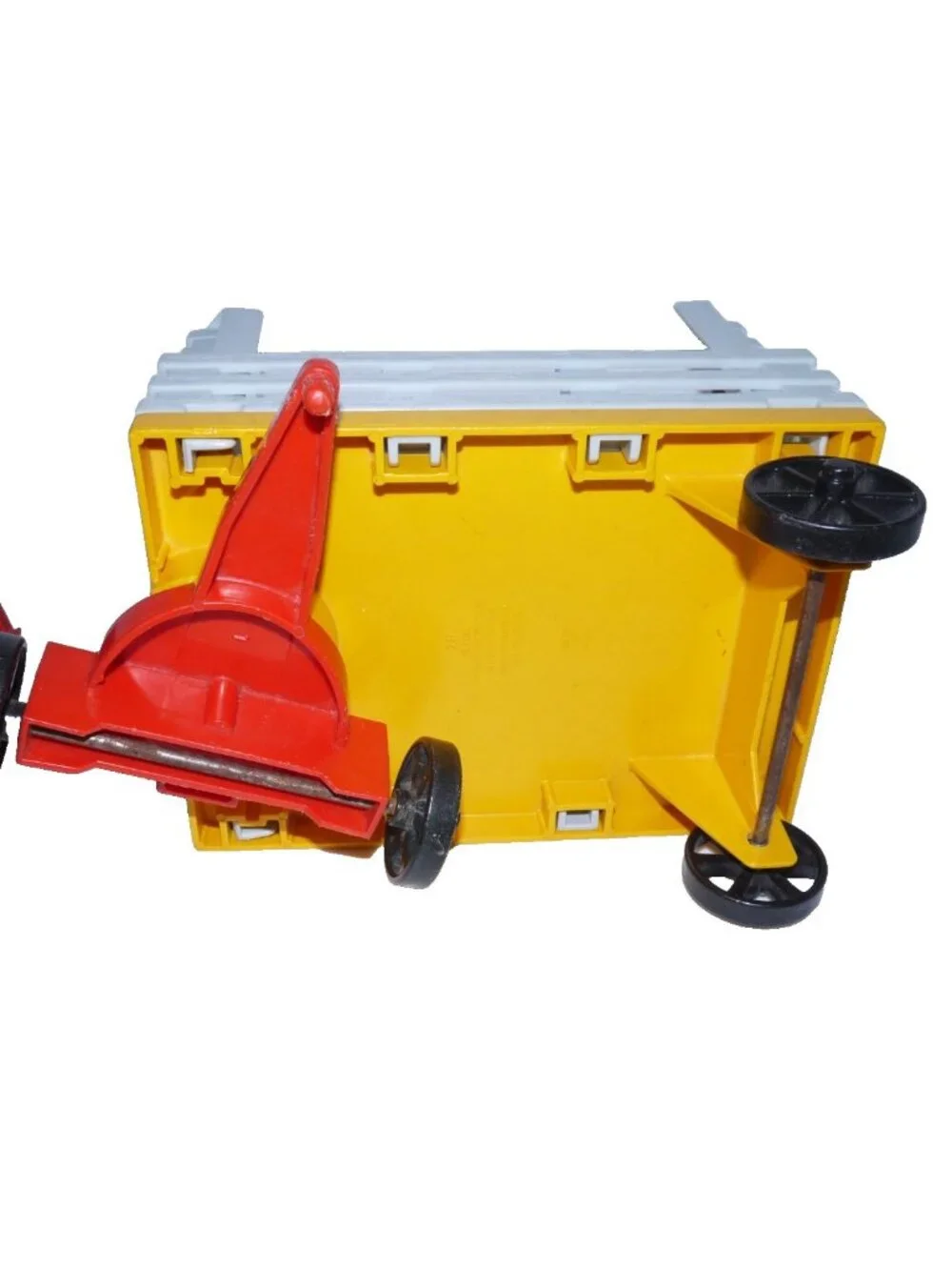 Vintage Fisher Price tractor & cart, wagon with farmer figure 1980 Quaker Oats
